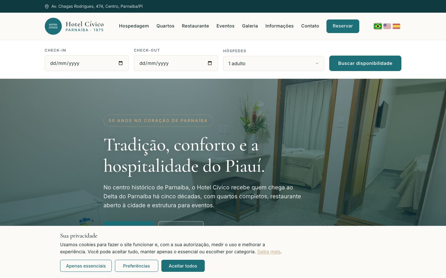 Hotel Cívico, Parnaíba — sito istituzionale